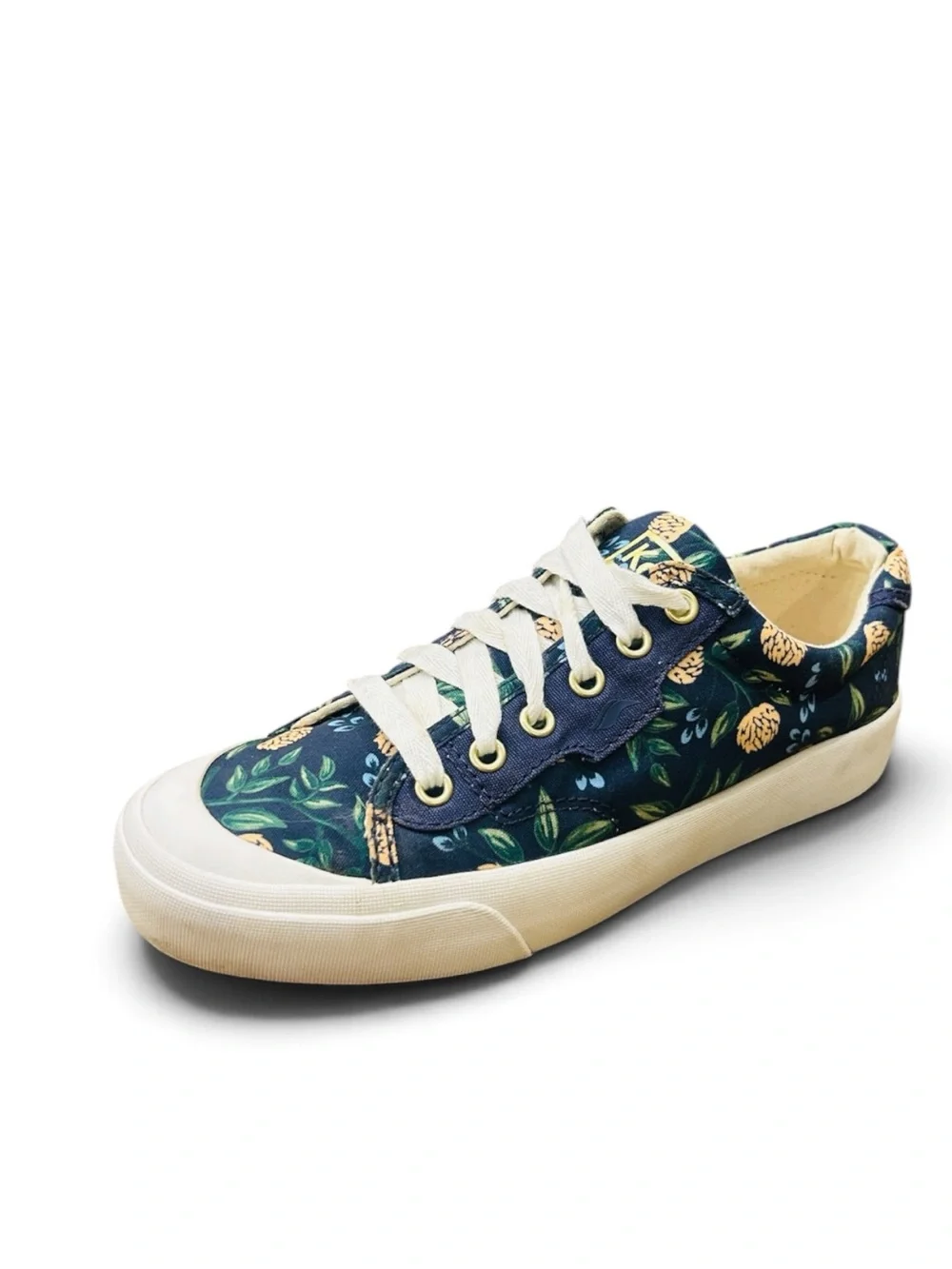 Keds Rifle Paper Co Kick 75 Peonies Sneakers Women 7.5 Navy Blue Floral